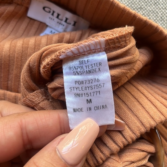 Ribbed Midi Wrap Skirt with Tortoise shell belt detailing , Size: M - Picture 9 of 16